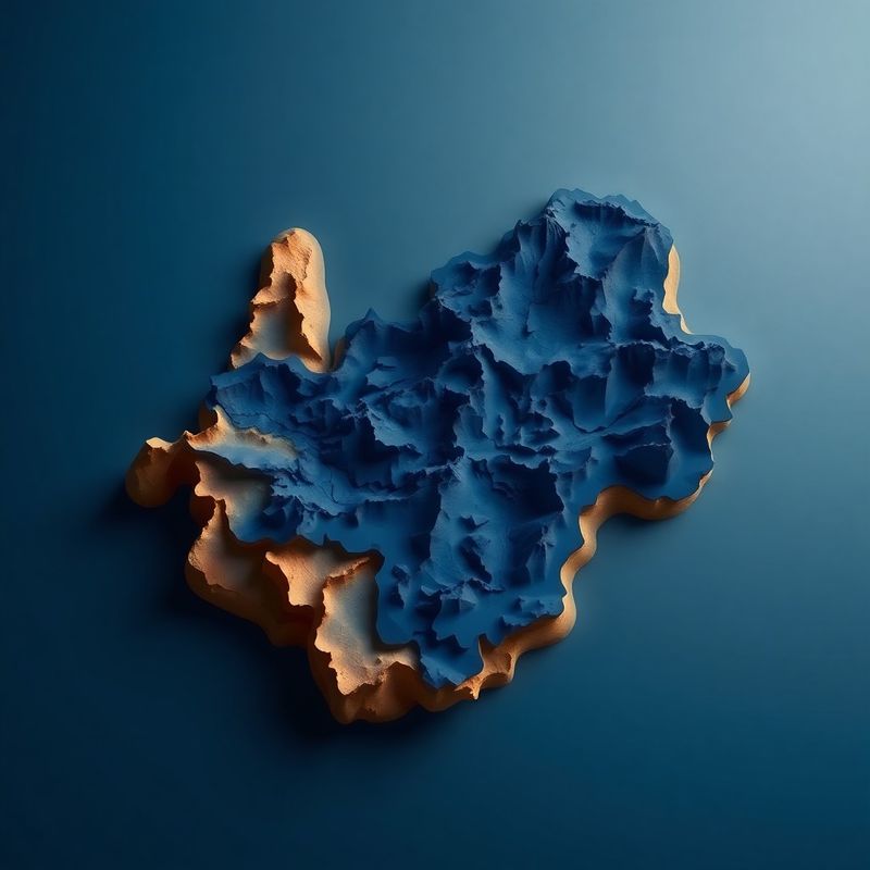 Hartă topografică abstractă a riscului în tonuri de indigo
